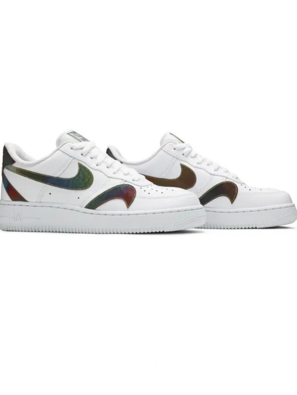 Nike Air Force 1 Low White with Misplaced Iridescent Swoosh